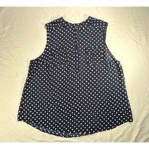 Torrid‎ navy and white polka dot sleeveless sheer blouse womens 2/2X
